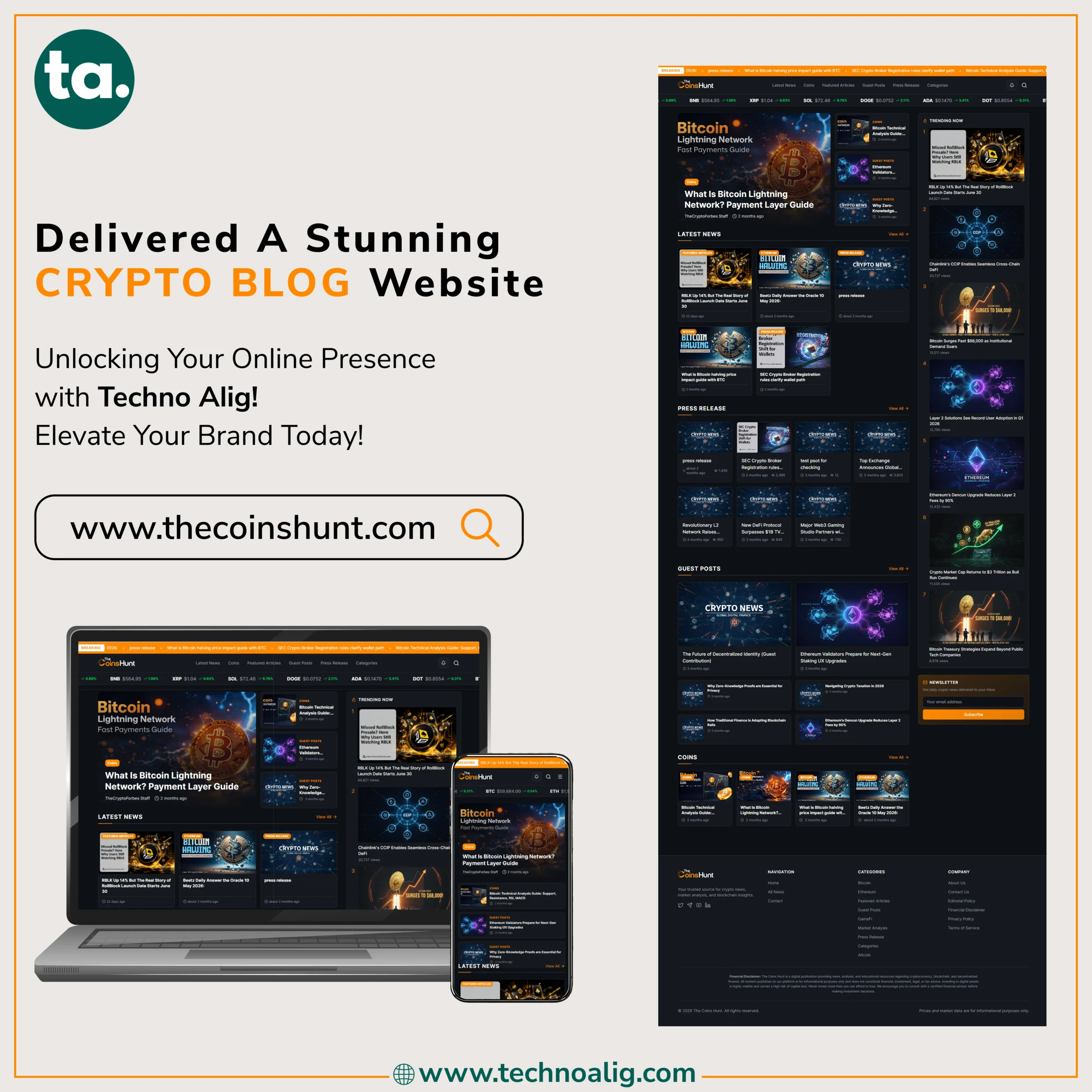 The Coins Hunt blog website