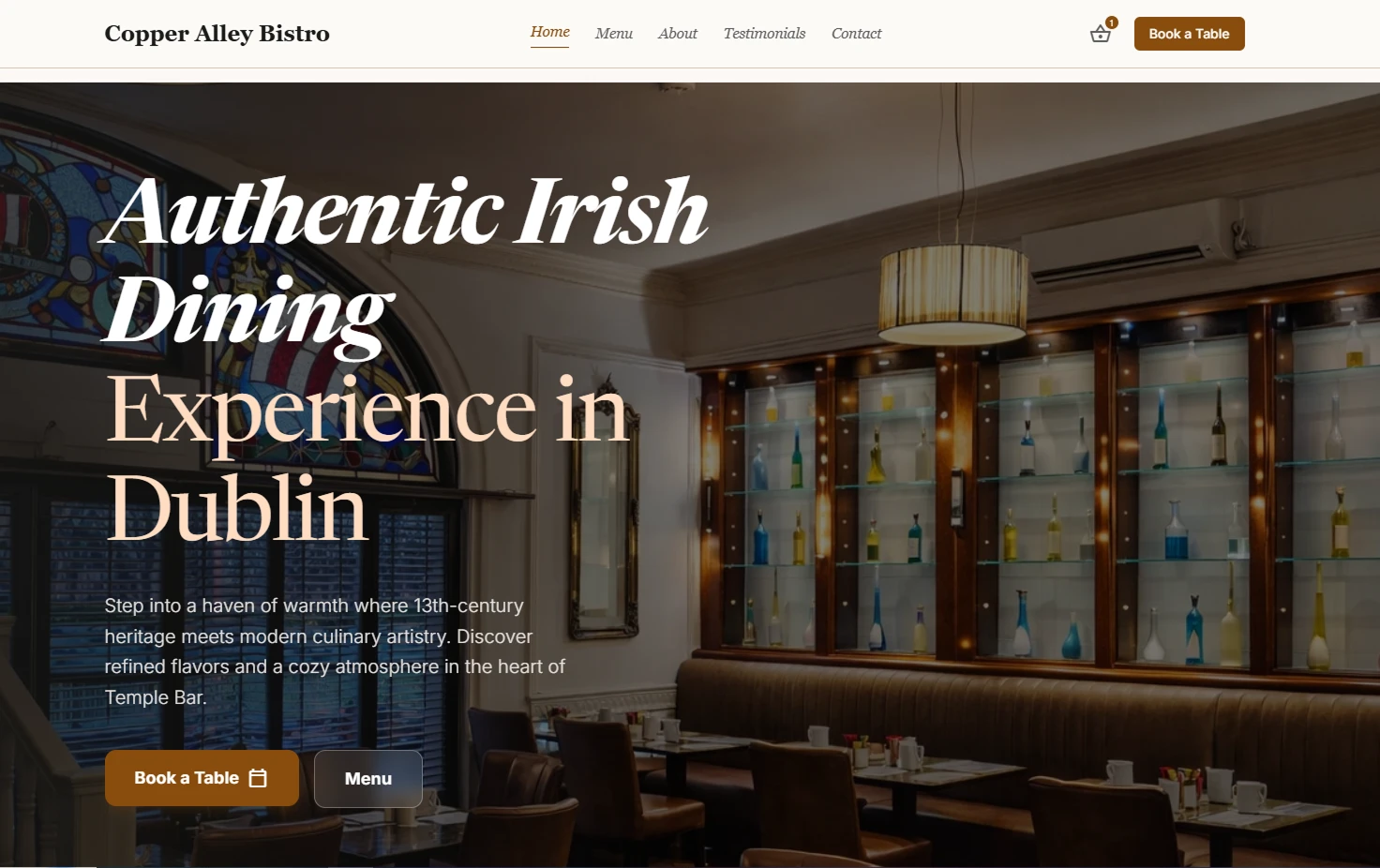 Copper Alley Bistro website