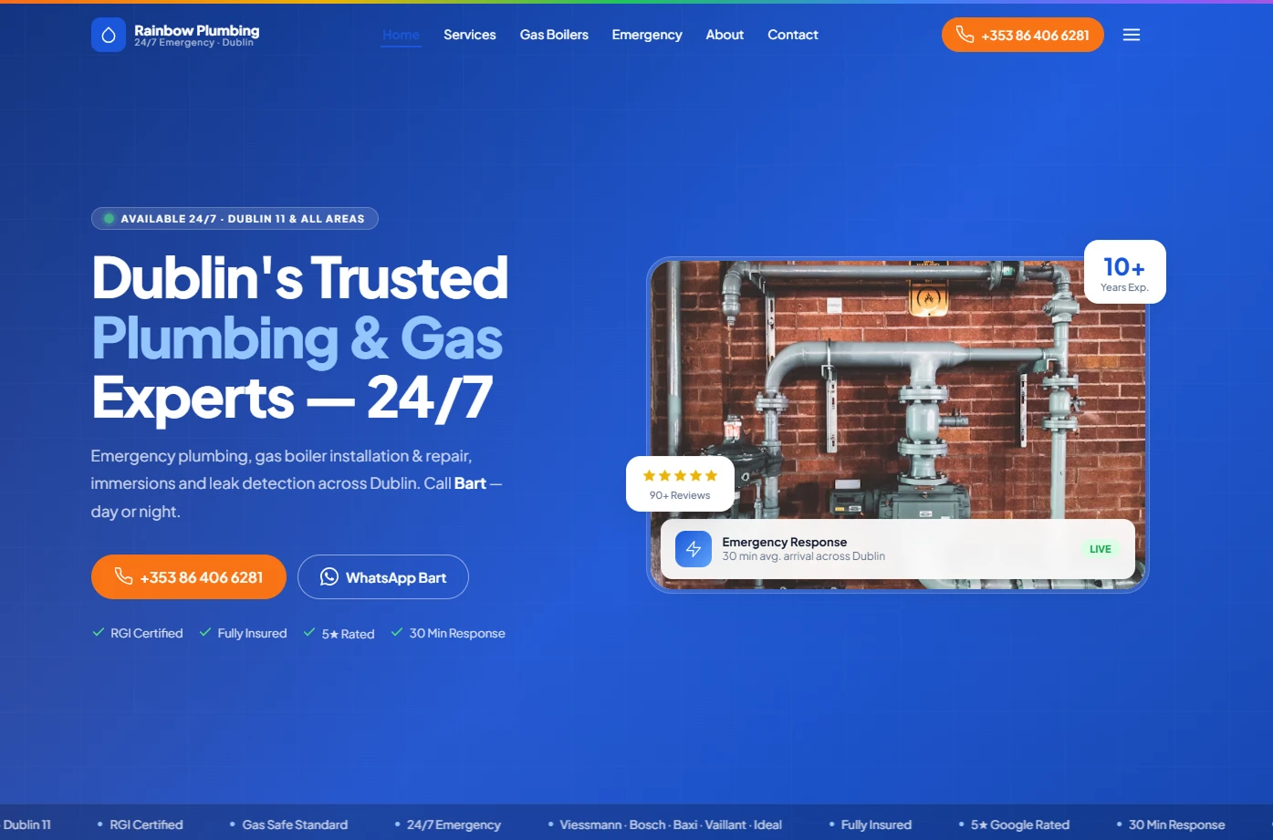 Rainbow Plumbing website