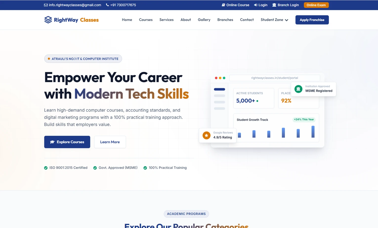 RightWay Classes website